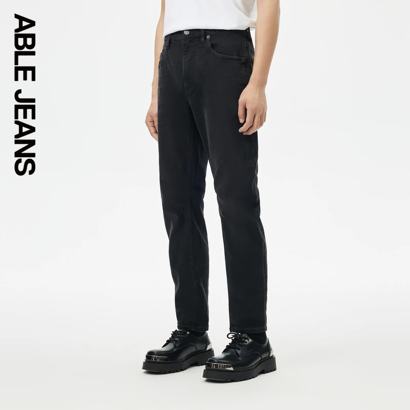 ABLE JEANS【大V裤】2023秋季新款弹力水洗黑男装牛仔长裤801440