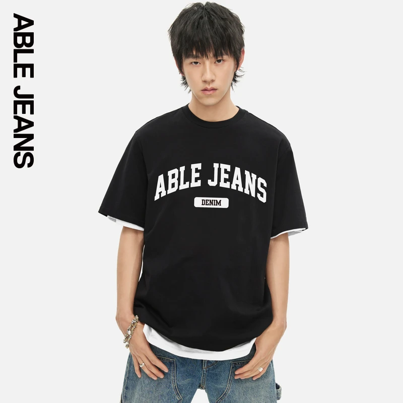 ABLE JEANS 25秋季新款男士印花LOGO短袖T恤881253