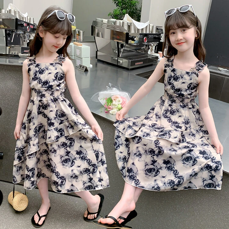 100条公主裙子新款儿童女童洋气夏季中大童韩版连衣裙时尚背心裙