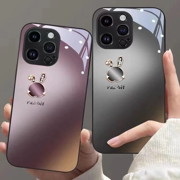 华为/苹果/vivo/oppo/小米梅子色玻璃潮牌个性创意镜面情侣手机壳