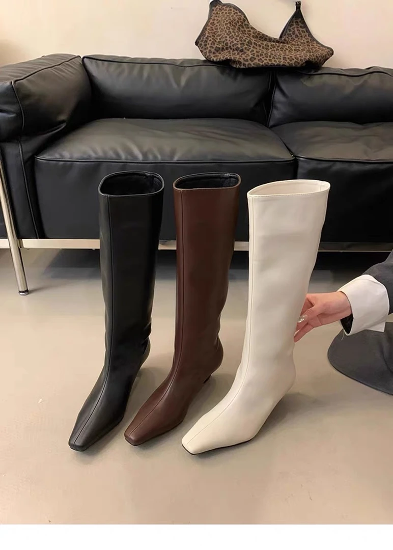 质感高级欧洲站骑士靴中跟秋冬长筒靴MK252