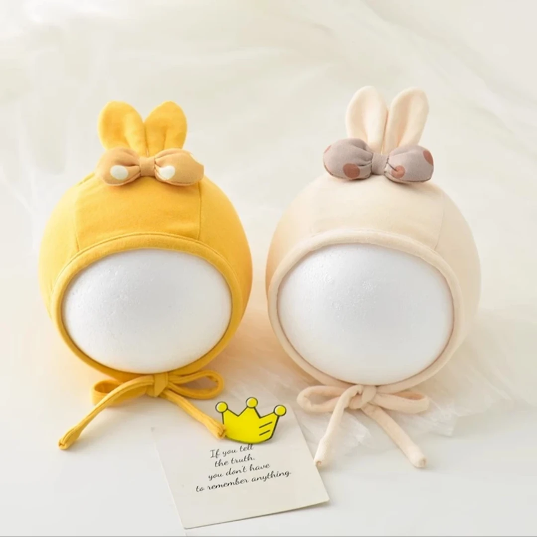 婴幼儿帽子春秋款可爱超萌系带胎帽新生儿护耳冬季护囱门包头帽潮