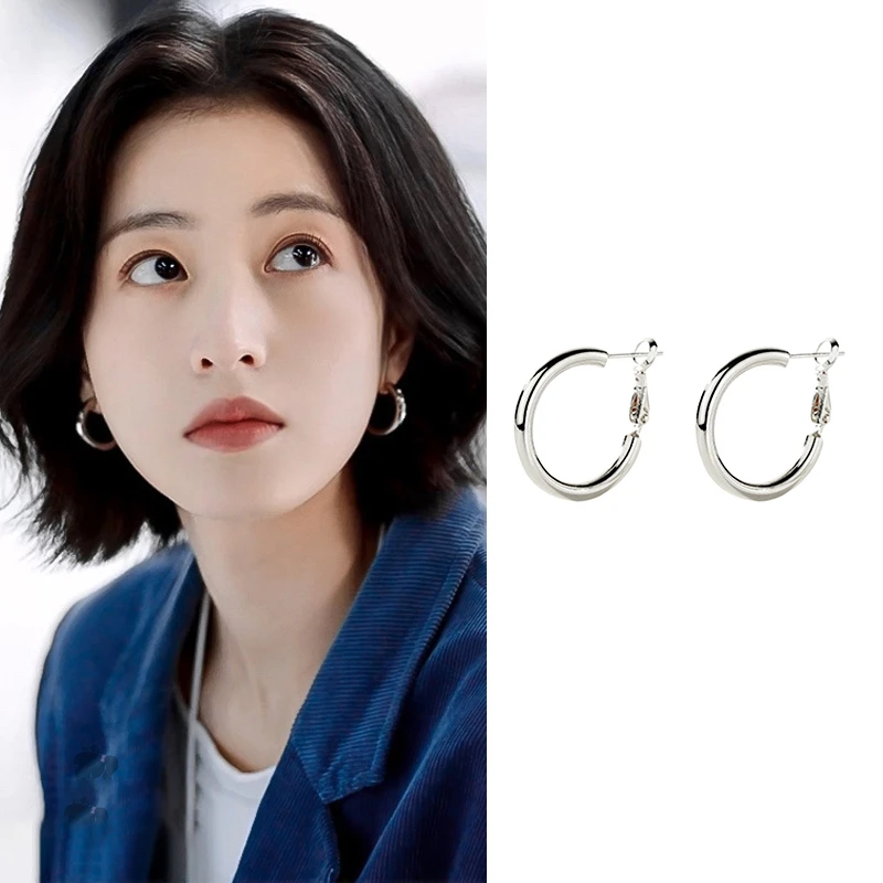 CUOOYINO/初影 铜合金耳饰 【质感】925针时尚高级女耳圈耳扣耳环