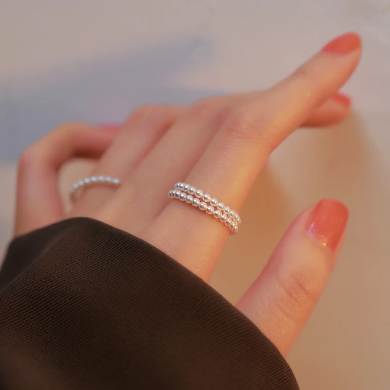 CUOOYINO/初影 925银戒指 【小米珠】精致时尚食指戒女简约轻奢戒指