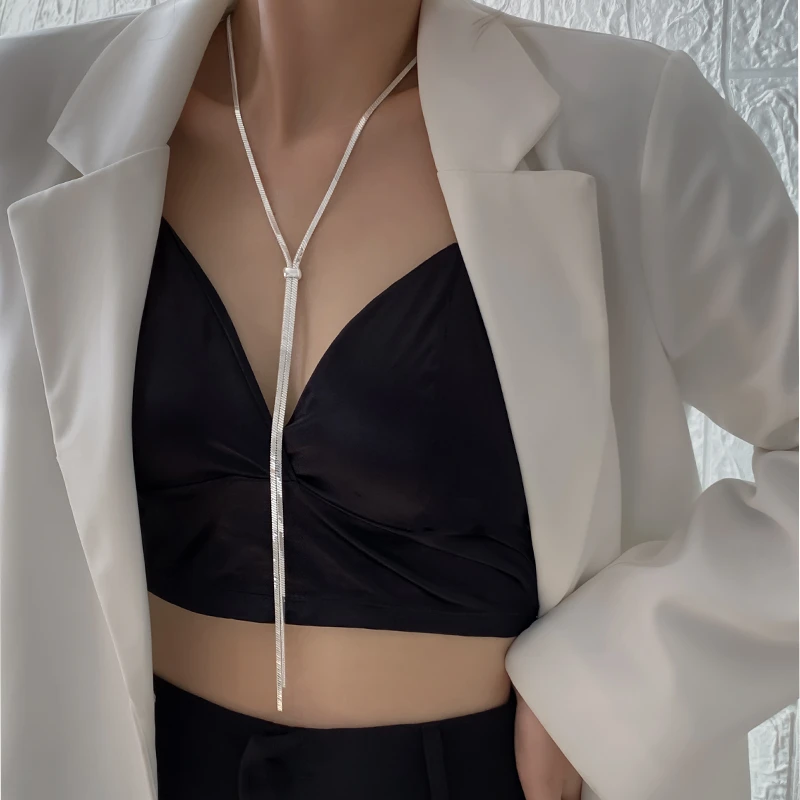 CUOOYINO/初影 铜合金项链 【梦境】长款设计感毛衣链时尚气质项链