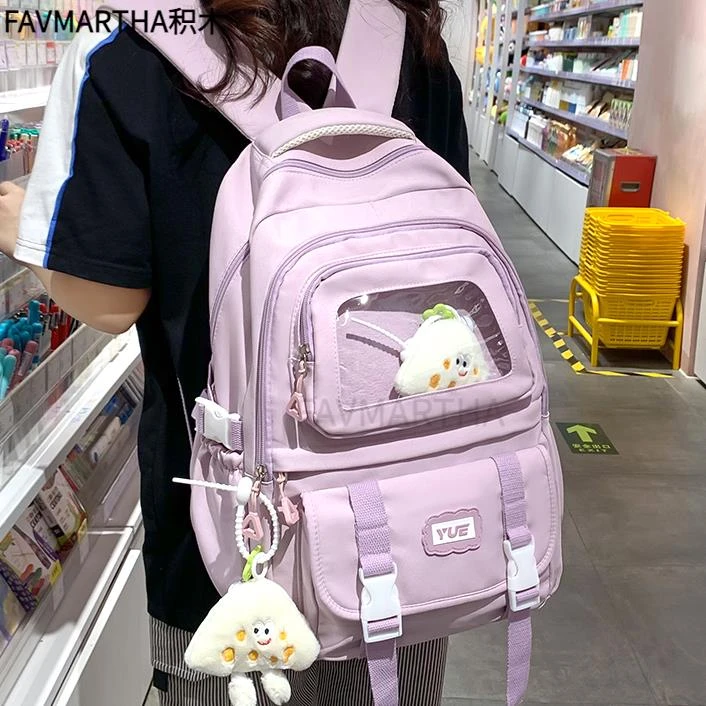 高颜值ins风书包初中女生新款小学生3一6年级双肩包日系小众痛包