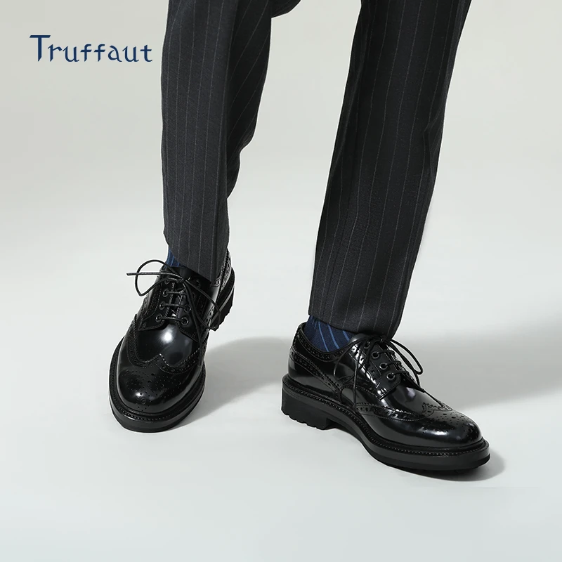 【微瑕断码捡漏】Truffaut固特异布洛克雕花德比鞋真皮商务正装鞋