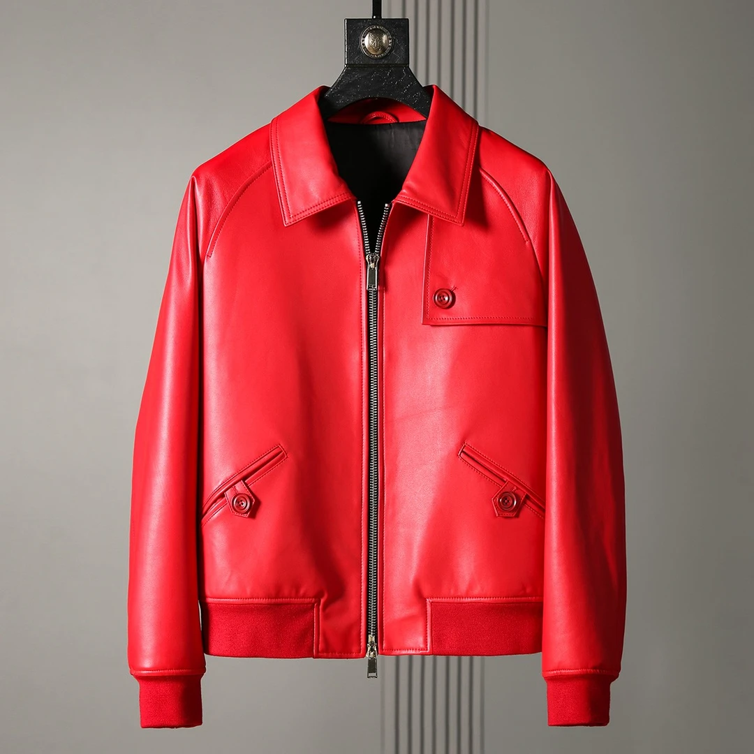 三星高照2023春款海宁真皮绵羊皮衣时尚潮款外套潮流简约春秋季