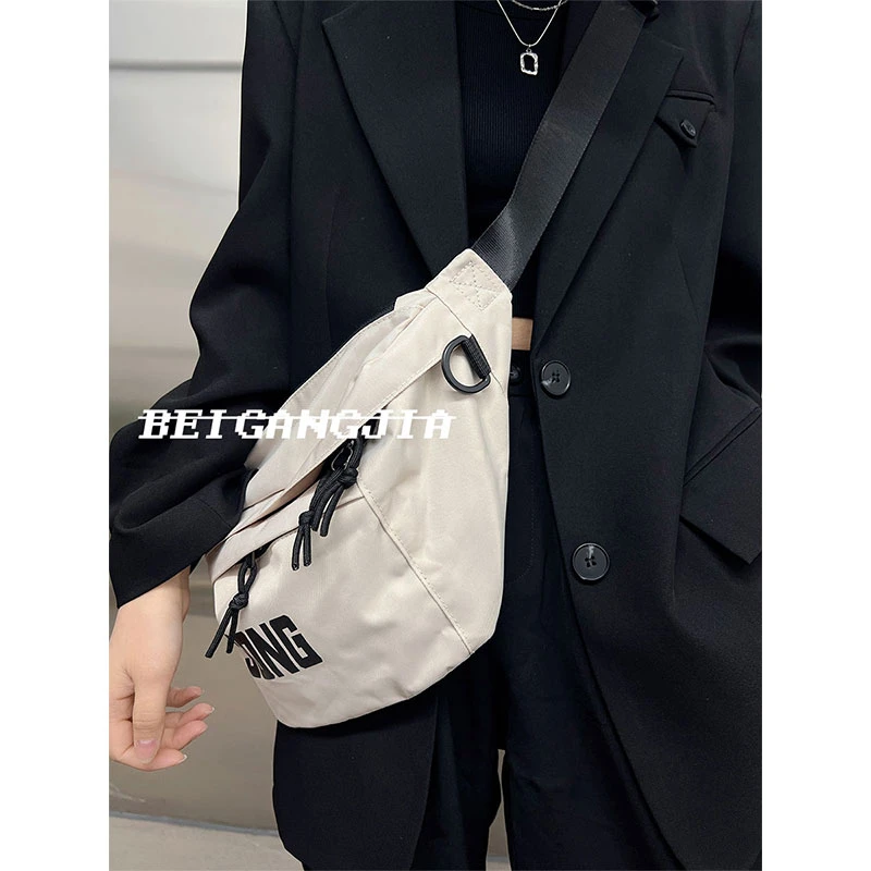 BEIGANGJIA/北港家大容量工装胸包女2024新款简约休闲斜挎腰包男