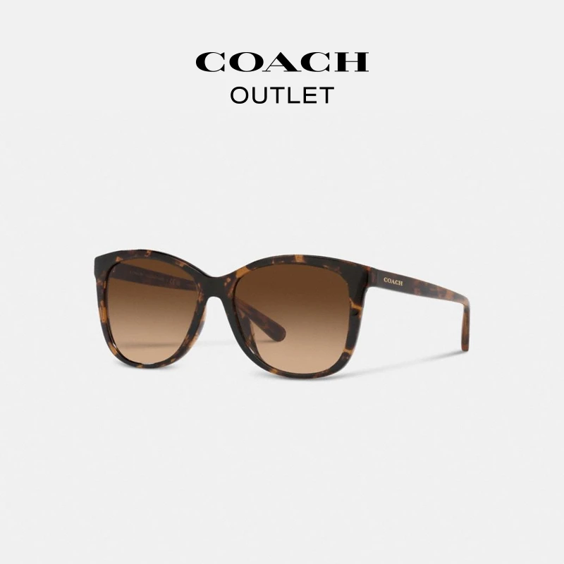 COACH/蔻驰奥莱 几何方框时尚太阳眼镜气质简约复古潮流墨镜