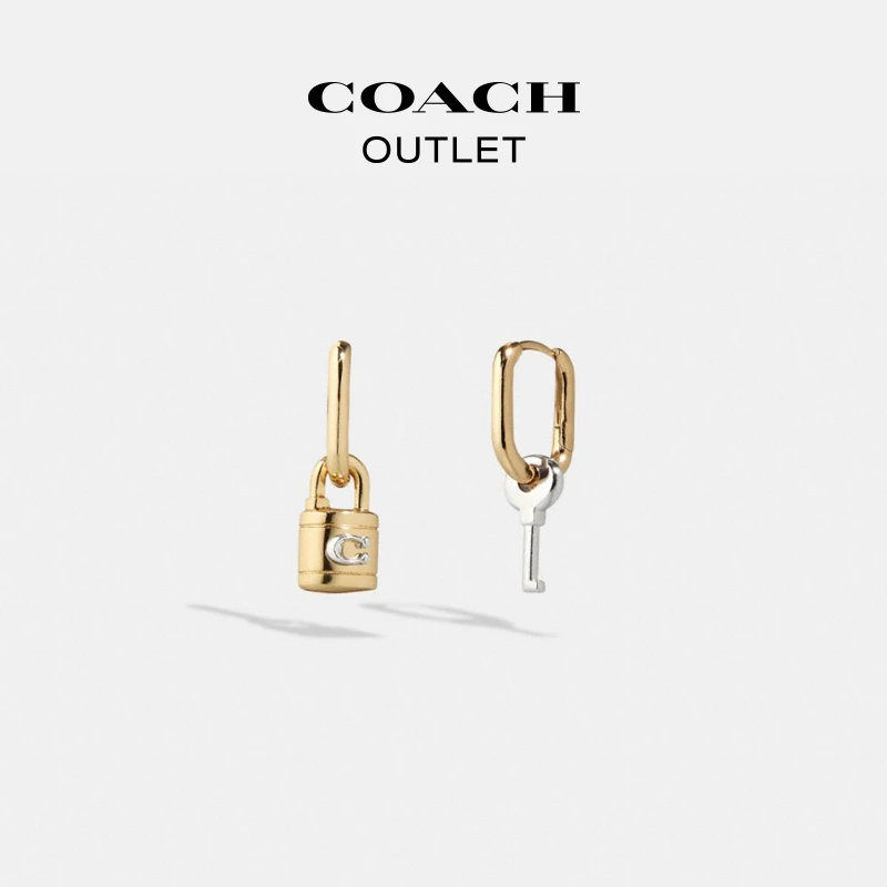 COACH/蔻驰奥莱 经典标志挂锁和钥匙混搭吊坠耳环