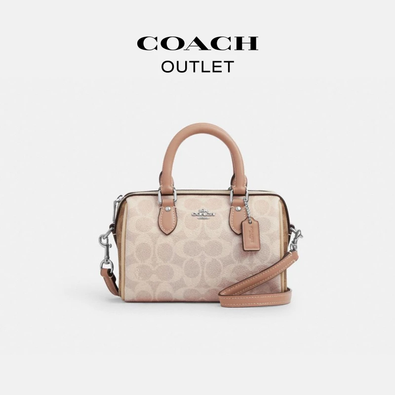 【千颂妮专享】COACH/蔻驰 拼色经典标志ROWAN迷你斜挎包