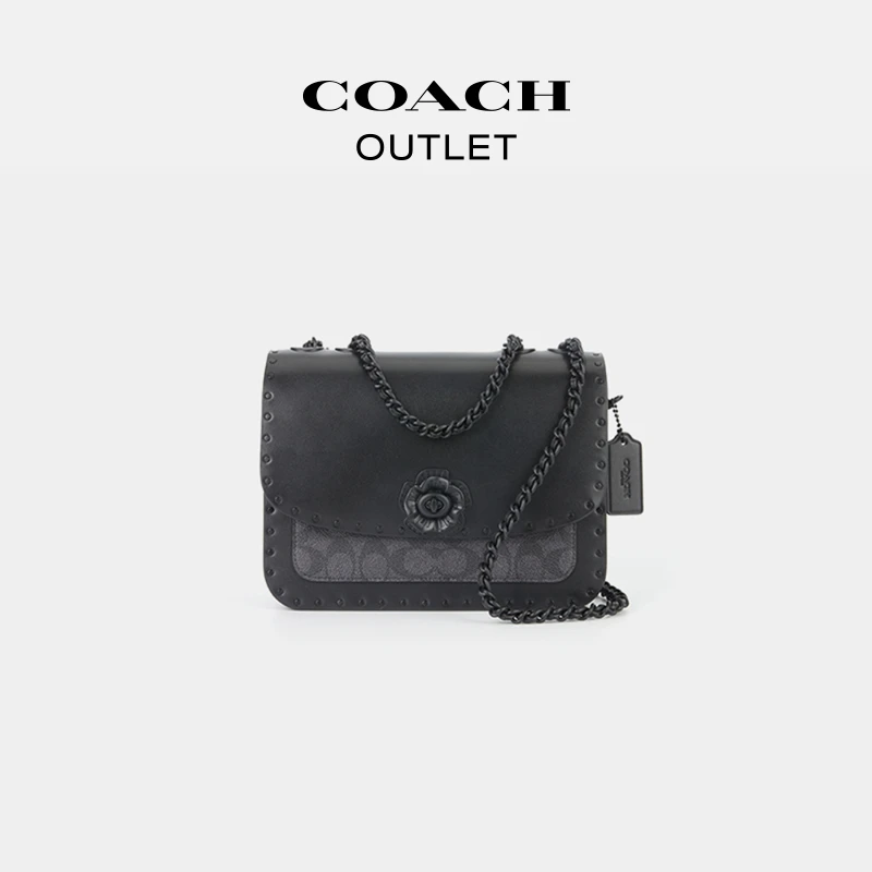 COACH/蔻驰奥莱 女士时尚经典标志饰钉MADISON单肩包山茶花斜挎包