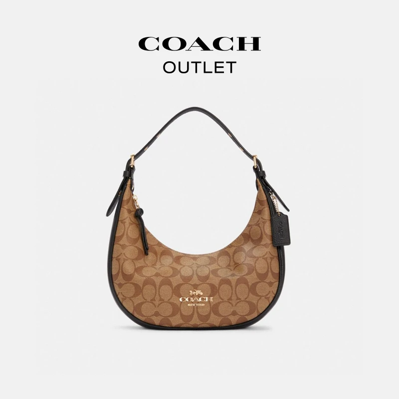 【胡兵精选】COACH/蔻驰奥莱 经典标志帆布BAILEY半月包