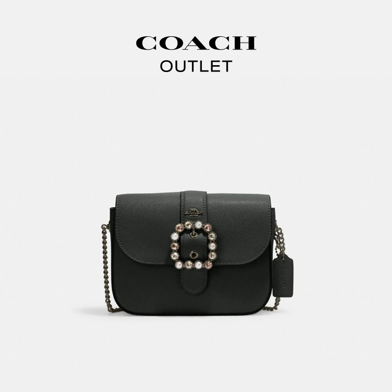 COACH/蔻驰奥莱 简约甜美珠宝扣GEMMA斜挎包手袋单肩包