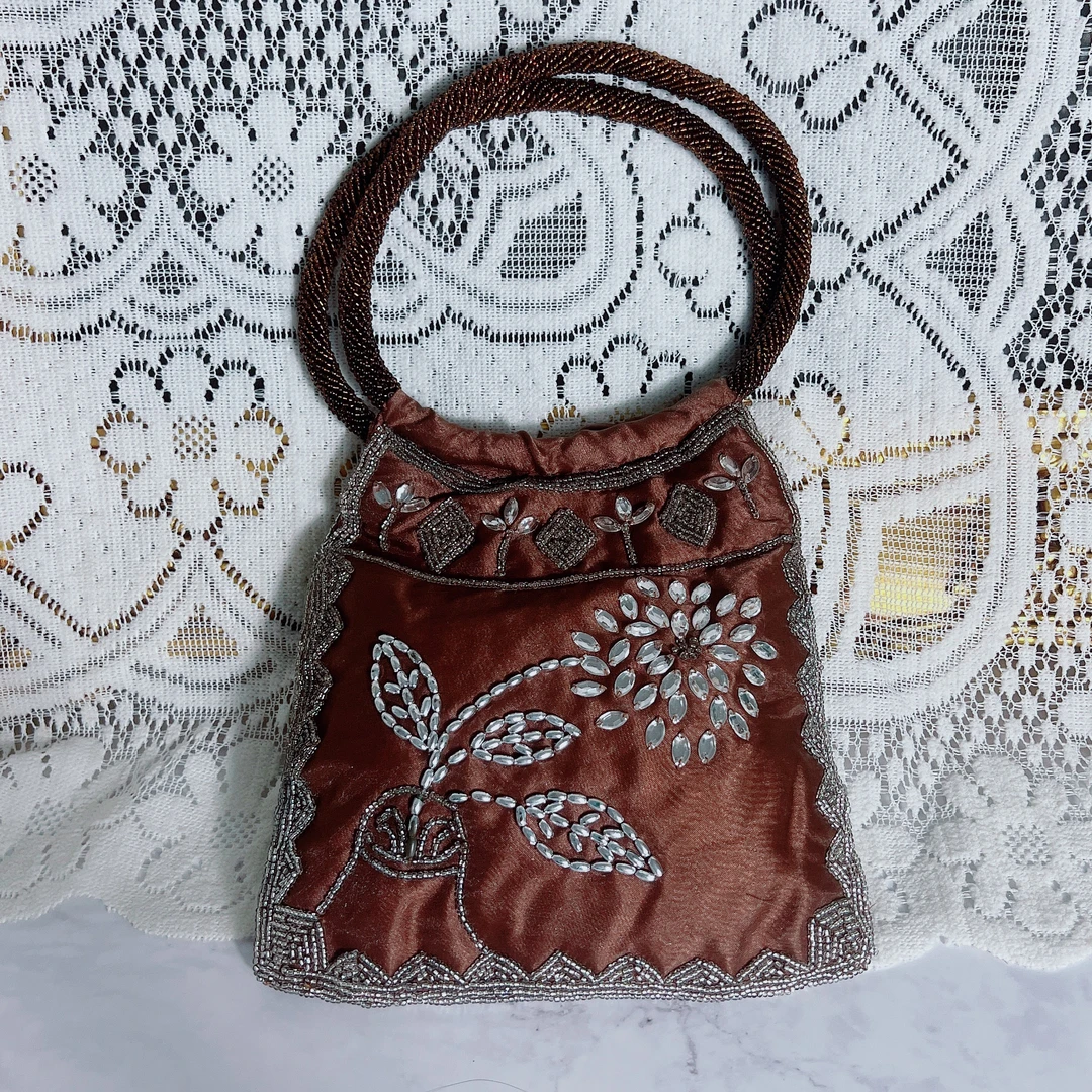 编码1094纯手工经典复古钉珠晚宴流苏包重工抽带斜挎包包单肩孤品