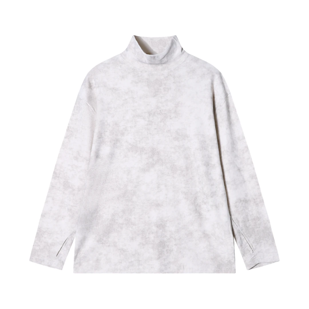 T1898新款时尚个性扎染立领套头长袖打底衣户外休闲百搭卫衣