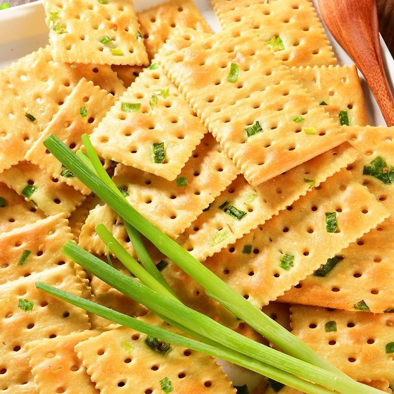 香葱梳打饼干无添加蔗糖薄脆咸味苏打代餐饱腹零食点心整箱