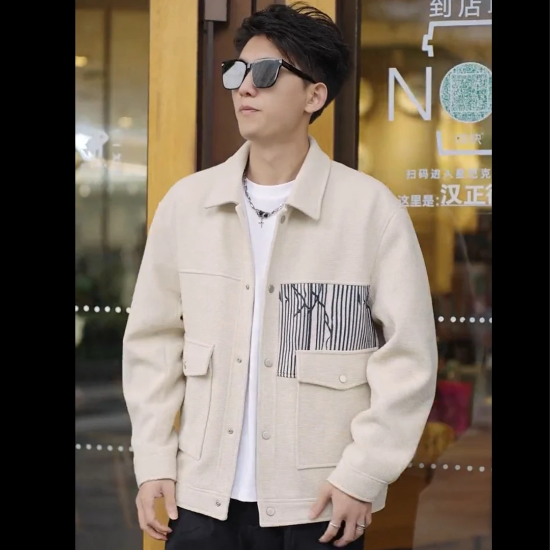 春季外套男士男装夹克时尚休闲潮流翻领