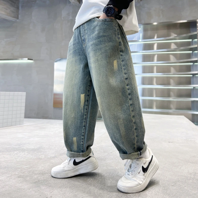 儿童装男童秋装裤子洋气新款中大童春秋款男孩秋季痞帅炸街牛仔裤