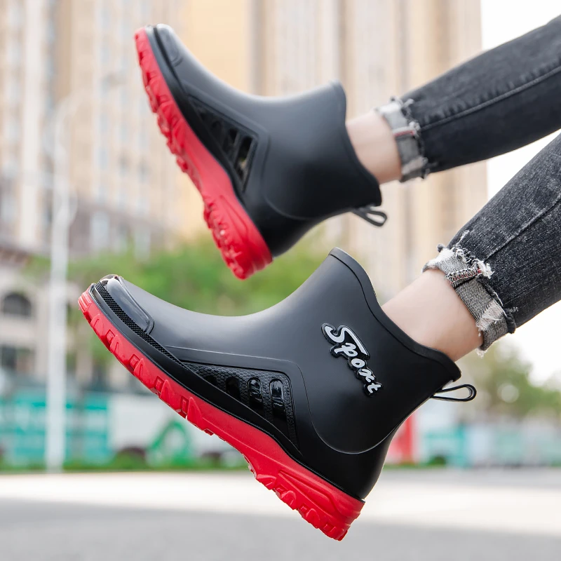 时尚雨鞋男士低帮厨房洗车工作鞋防滑耐磨钓鱼防水鞋套四季雨靴男