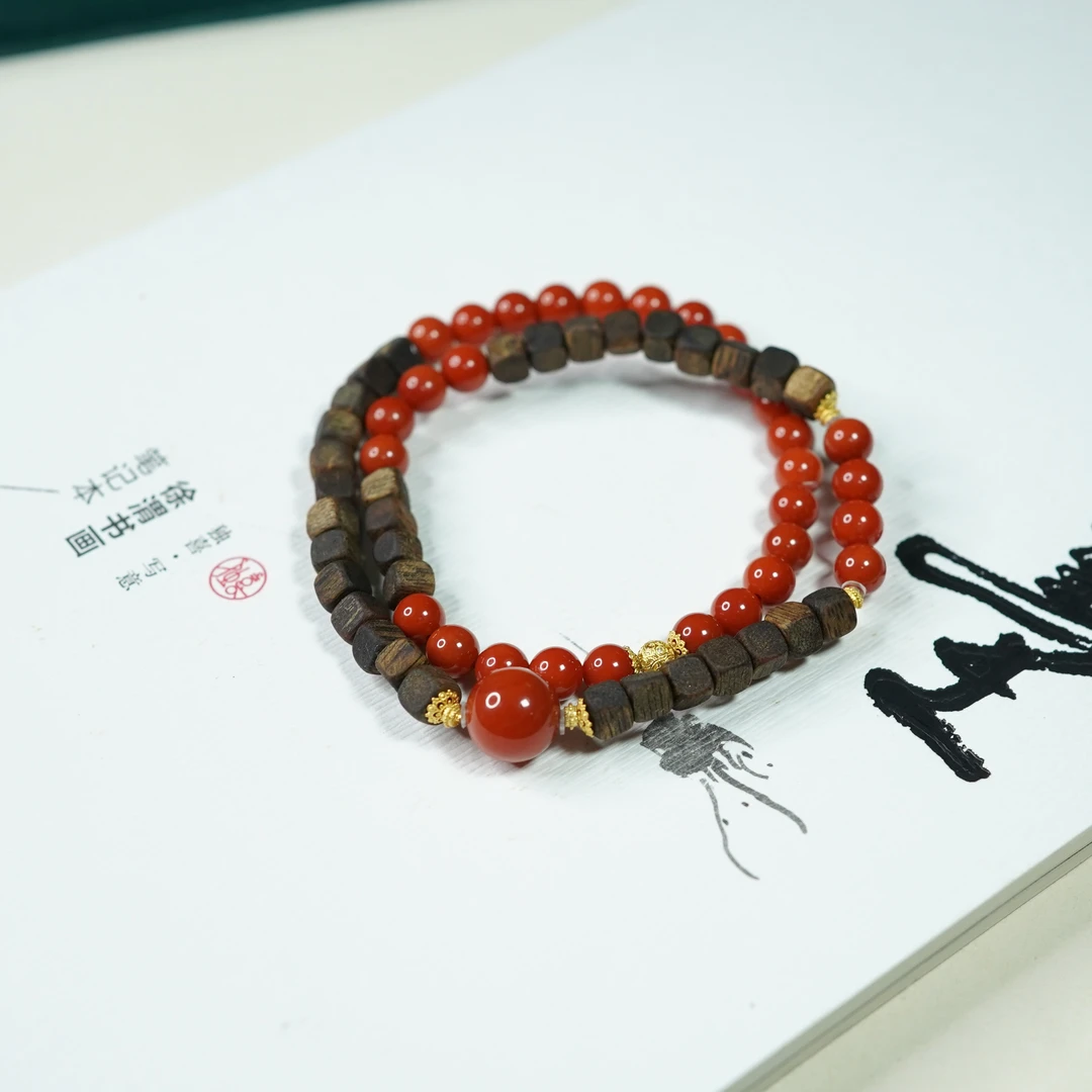 南红*手串*18k金镶嵌