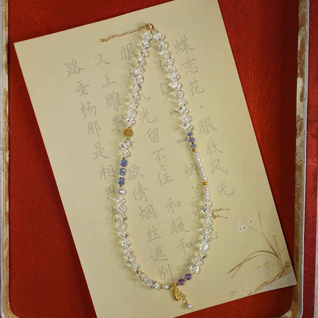 水晶方糖*项链*18k*金镶嵌