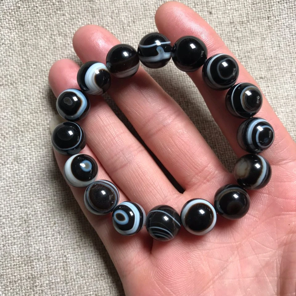 【天然正品】玛瑙玉髓手串千玺同款天眼白纹玛瑙转运手链礼物