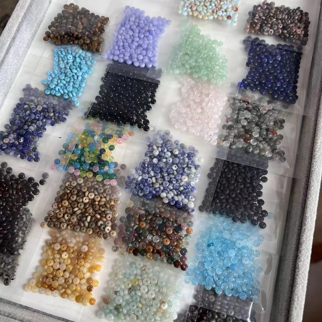 【2*4算盘混锅/单款】diy异形隔片天然石算盘珠手工串珠半成品材料