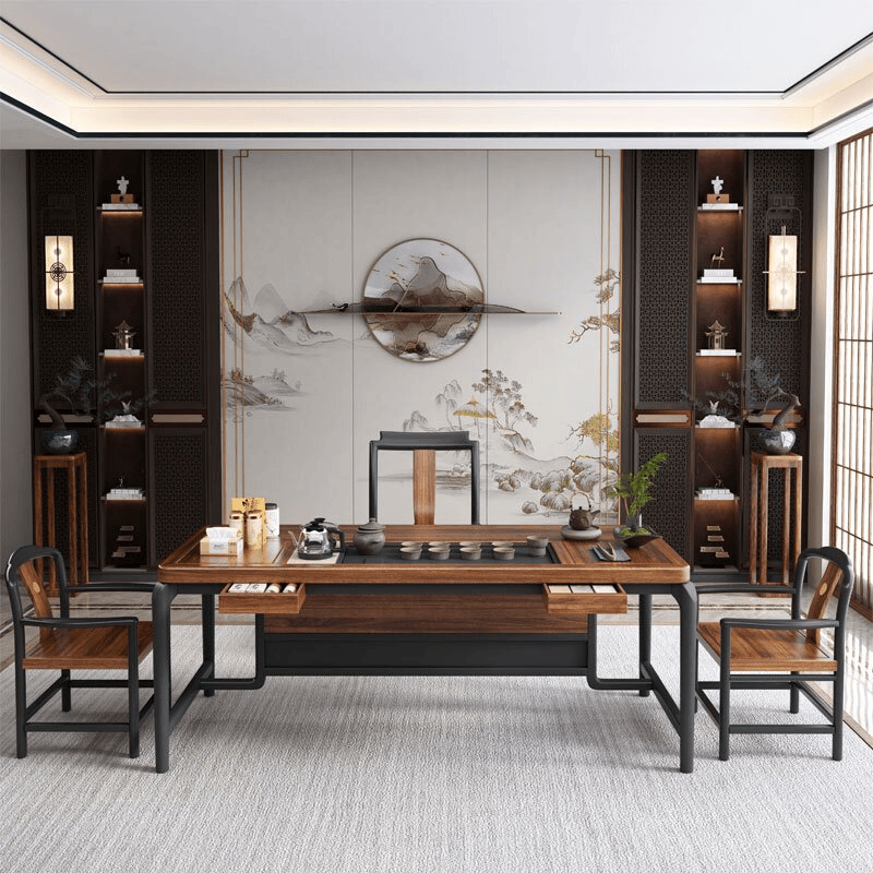 【专属链接】新中式画龙点睛2米可选茶桌椅组合家用办公