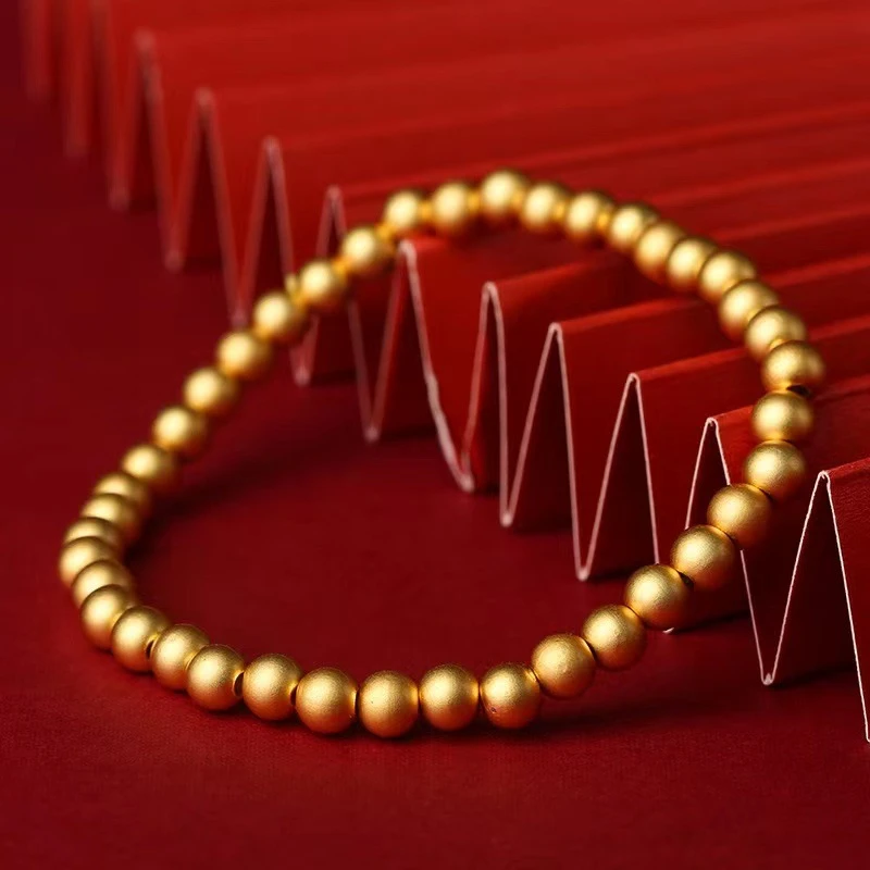 合金手链 金色久不掉色佛珠手链经典