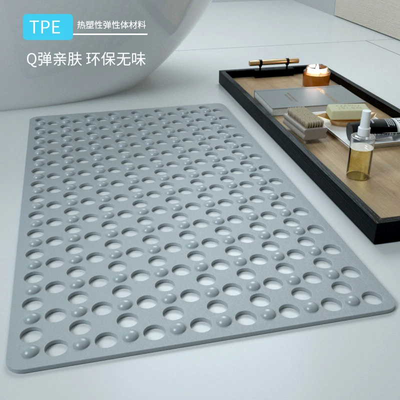 硅胶按摩防滑垫浴室吸盘脚垫淋浴房洗澡PC地垫卫生间大脚丫垫子