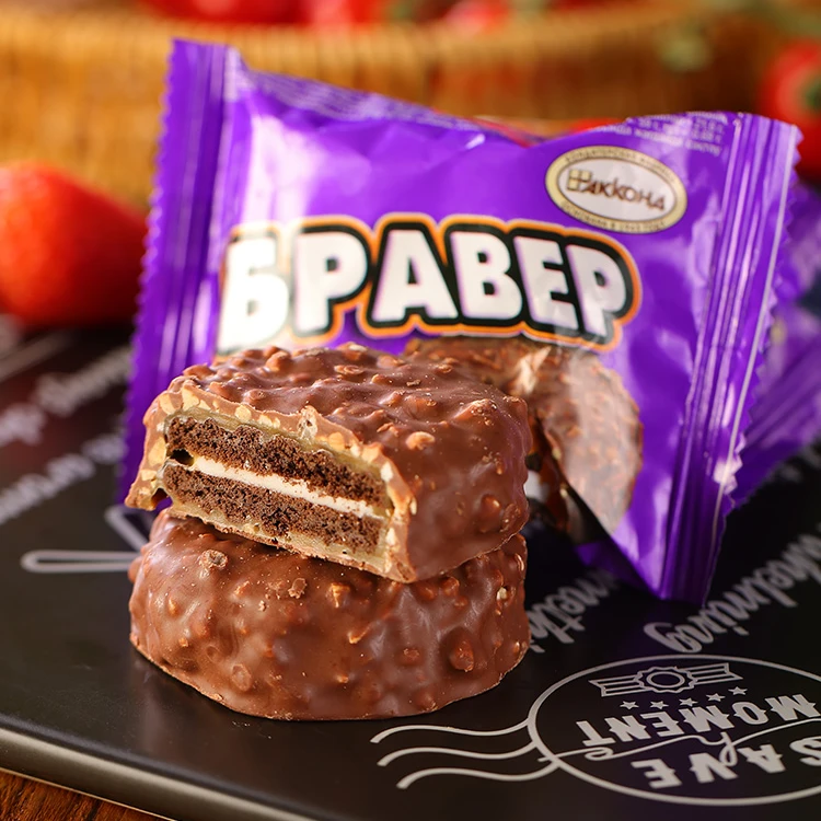 俄罗斯进口阿孔特新品三明治饼干450克/袋三种口味