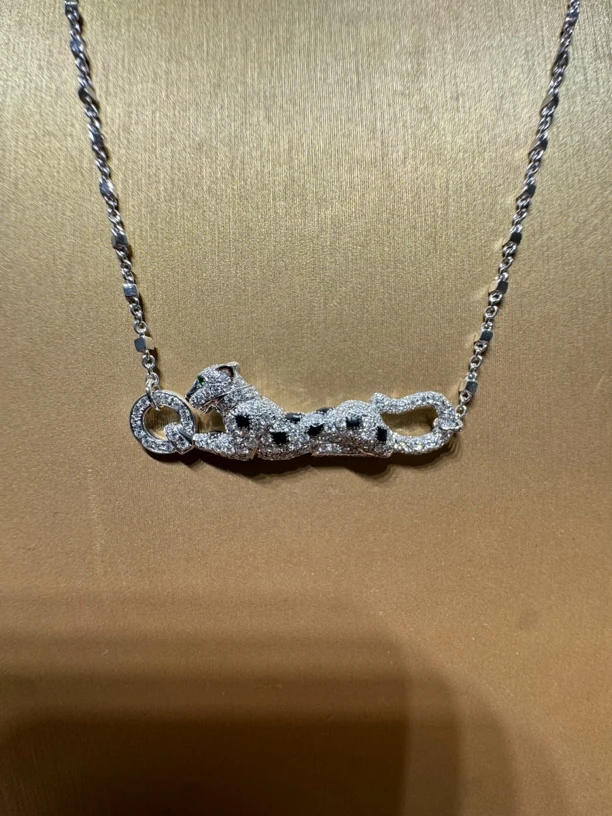 【合成/培育】18k白金满钻豹子项链