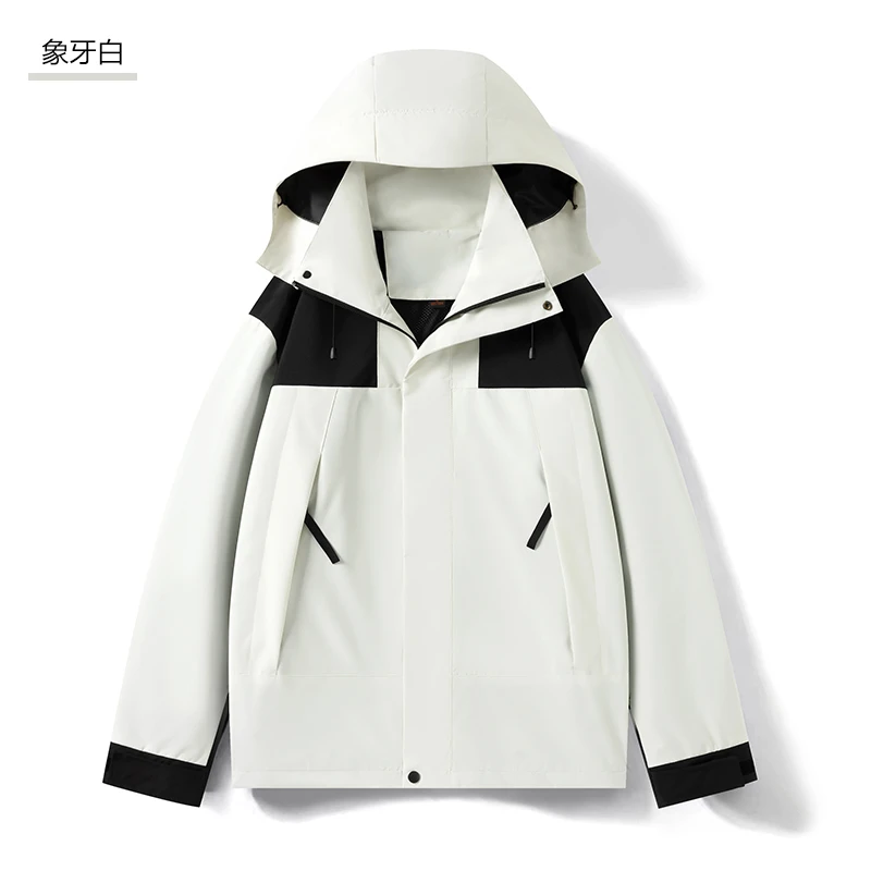 户外单层春秋薄款冲锋衣防风防水运动休闲情侣连帽