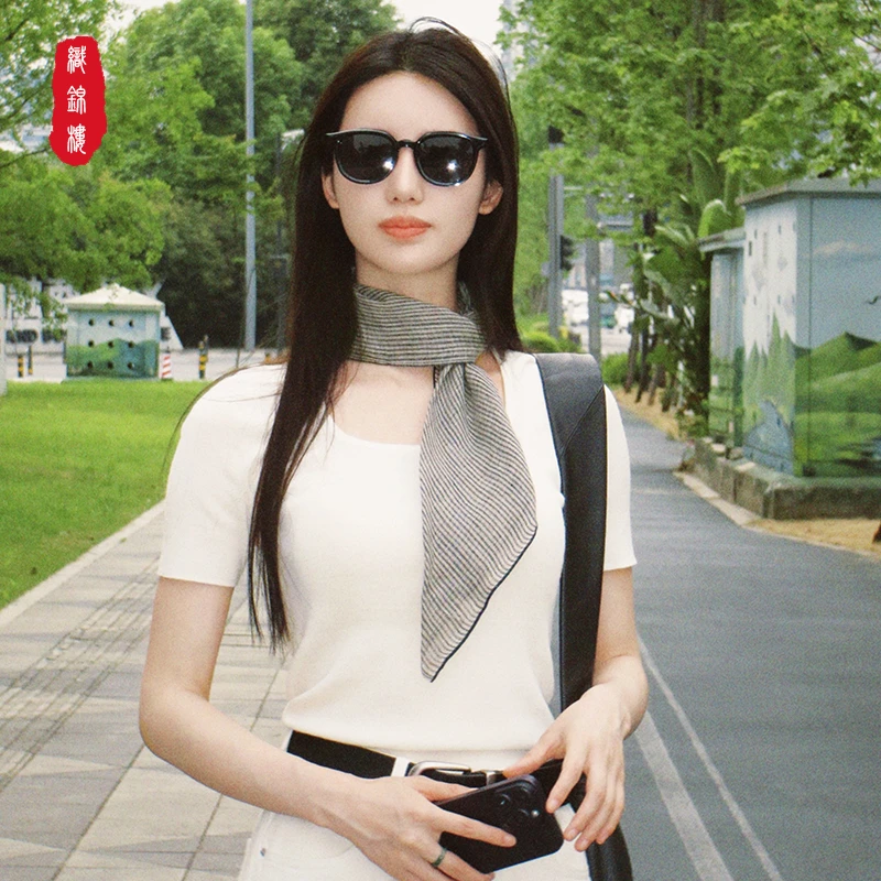 织锦楼【立秋专属】100%纯亚麻方巾女夏季薄款轻盈百搭丝巾礼盒装