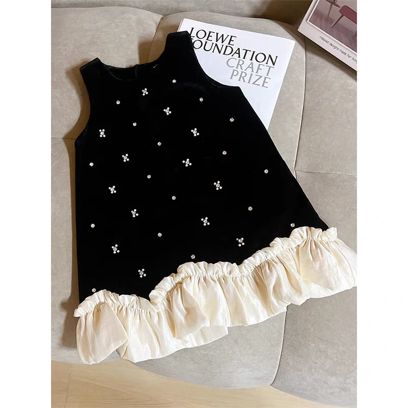 女童连衣裙秋冬装2024新款洋气儿童背心裙女孩公主裙冬季套装裙子