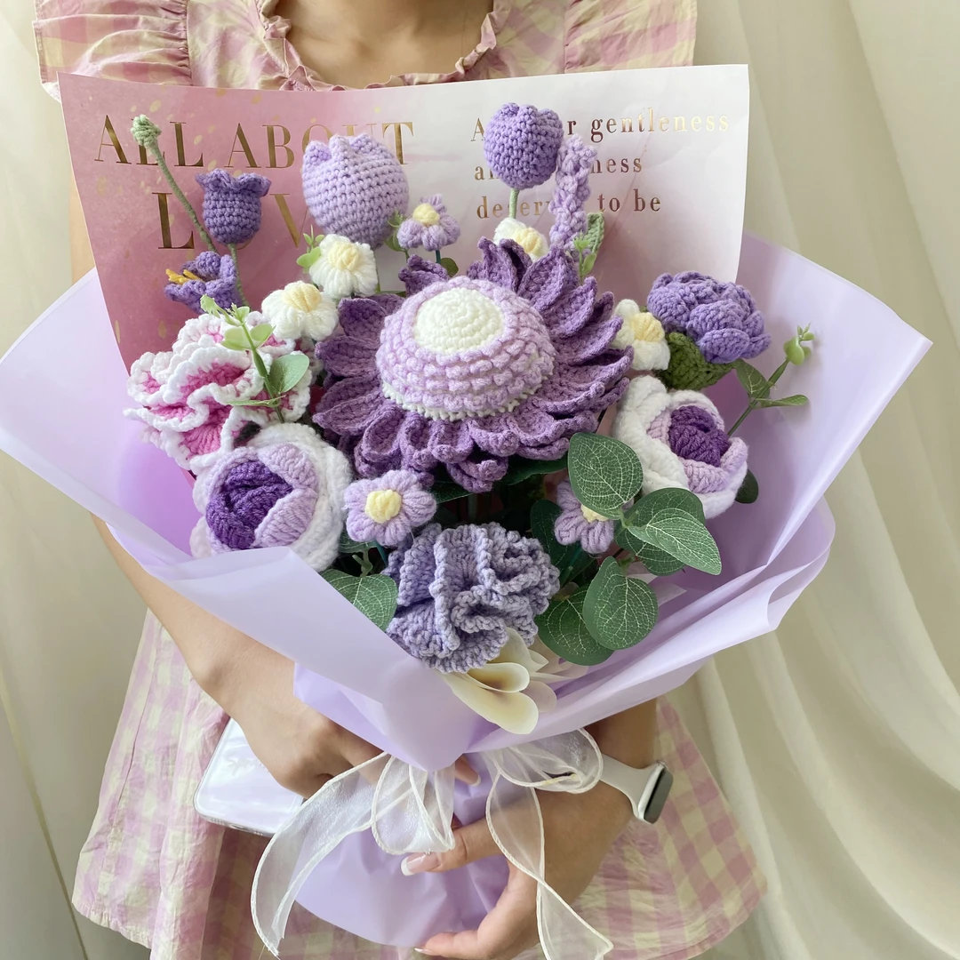 不晚家手工向日葵花束非遗手工花花束送女朋友送妈妈浪漫七夕礼