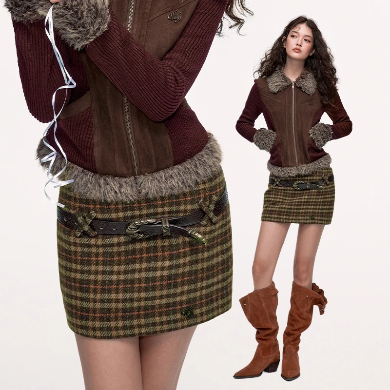 wooha 吾哈2024冬季新款包臀半裙