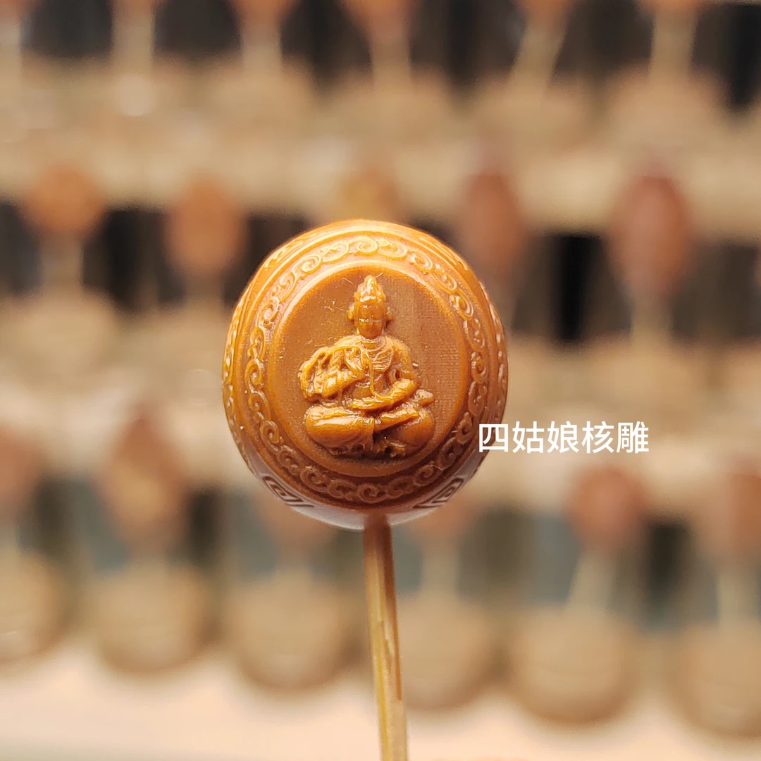 橄榄核三面观音三世佛藏式单籽横珠配珠配饰正圆背云腰珠顶珠