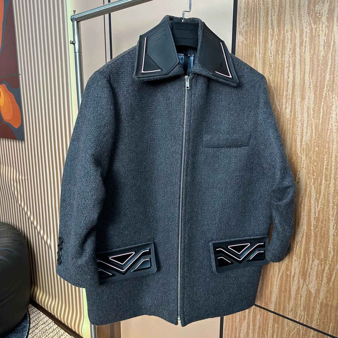 普拉达 Prada 灰色羊毛大衣 36码 99新 走秀款 DF000947