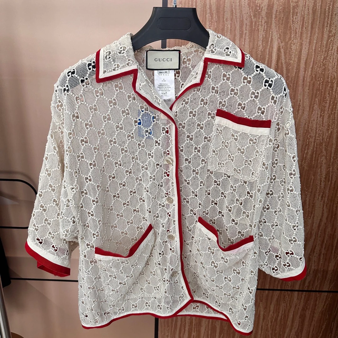 古驰 Gucci 满印双g镂空外套 38码 99新