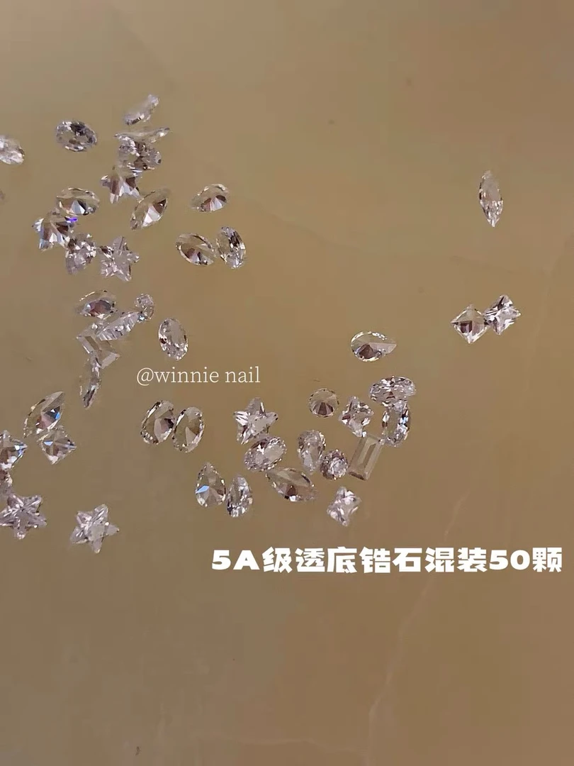 Winnie Nail 新品5A高品质透底锆石钻迷你