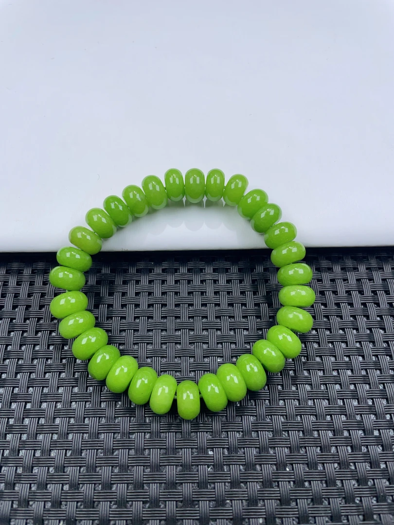 （珠宝严选）果绿算盘珠手串卡10单圈手串S036