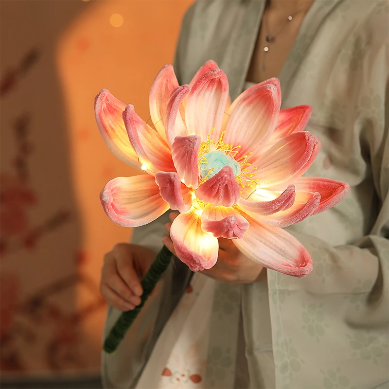 八月十五灯笼 手持荷花灯莲花灯扭扭棒diy手工材料包儿童创意手工