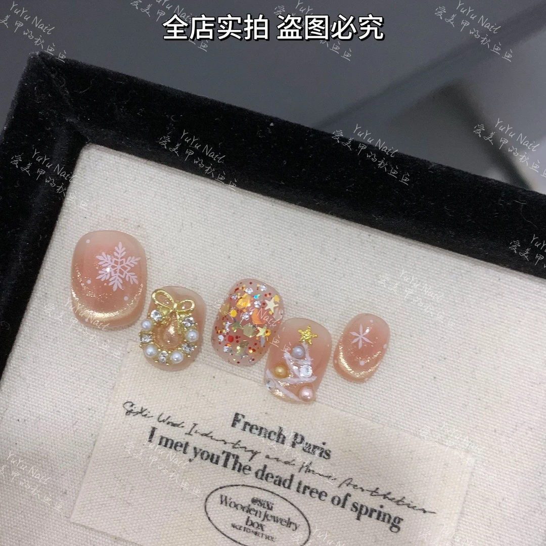 现货YUYU -【叮叮当】 -红色跳色猫眼系列-小众设计师手工穿戴甲
