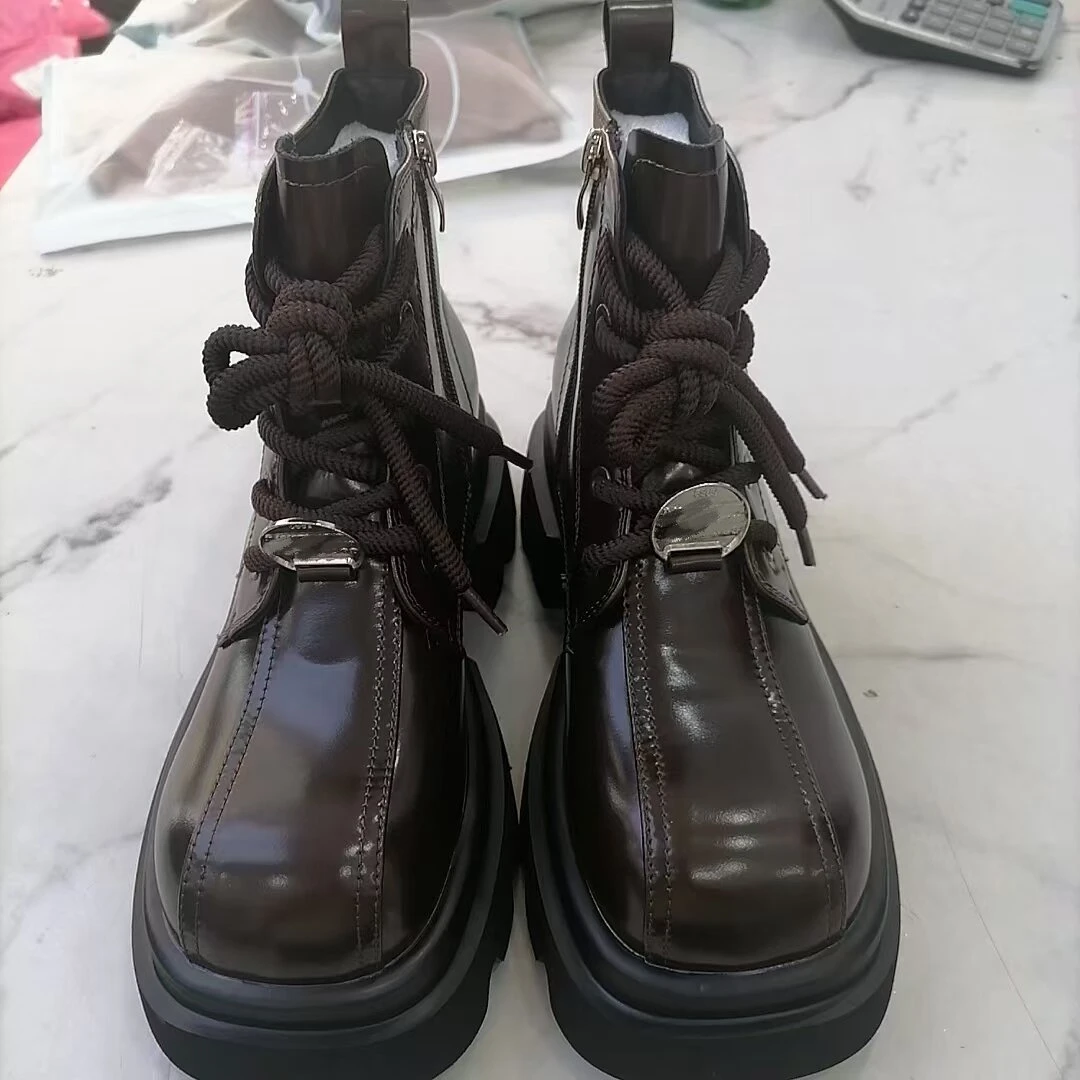 3177欧洲站马丁靴女2024秋冬新款英伦风厚底短靴百搭时尚休闲女靴