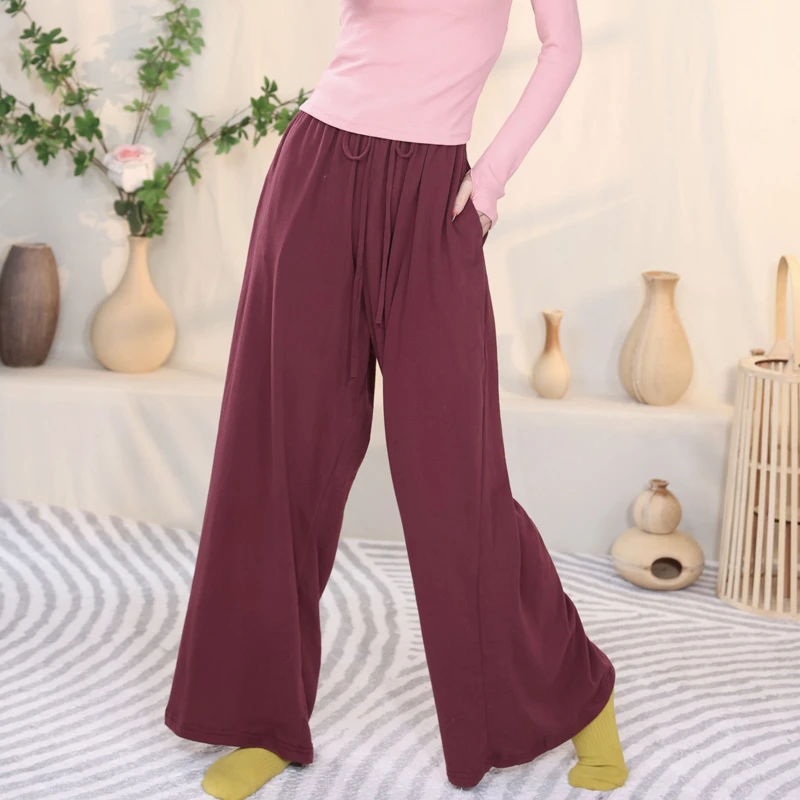 YY 8679 现代舞裤日常练功服男女同款宽松直筒阔腿裤形体古典民族