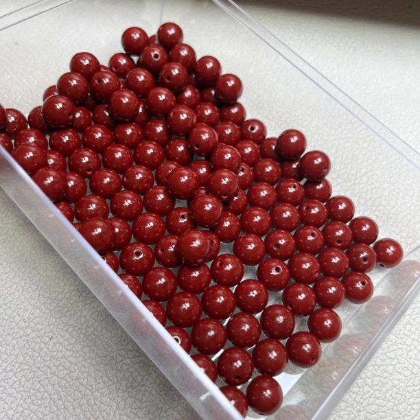 含辰砂工艺品天然朱砂圆珠散珠配饰diy珠珠饰品批发工厂