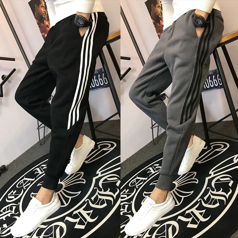 2025秋季新款休闲裤男时尚潮流百搭修身束脚哈伦裤爆款针织运动裤